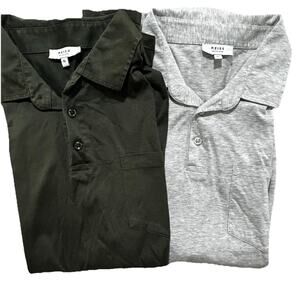 Reiss Polo Shirts EU XL Gray Green Golf Egyptian Cotton Read Description